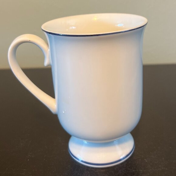 Stylized Floral Letter E Initial Monogram White Pedestal Cup Mug ~ GHC - Picture 3 of 7